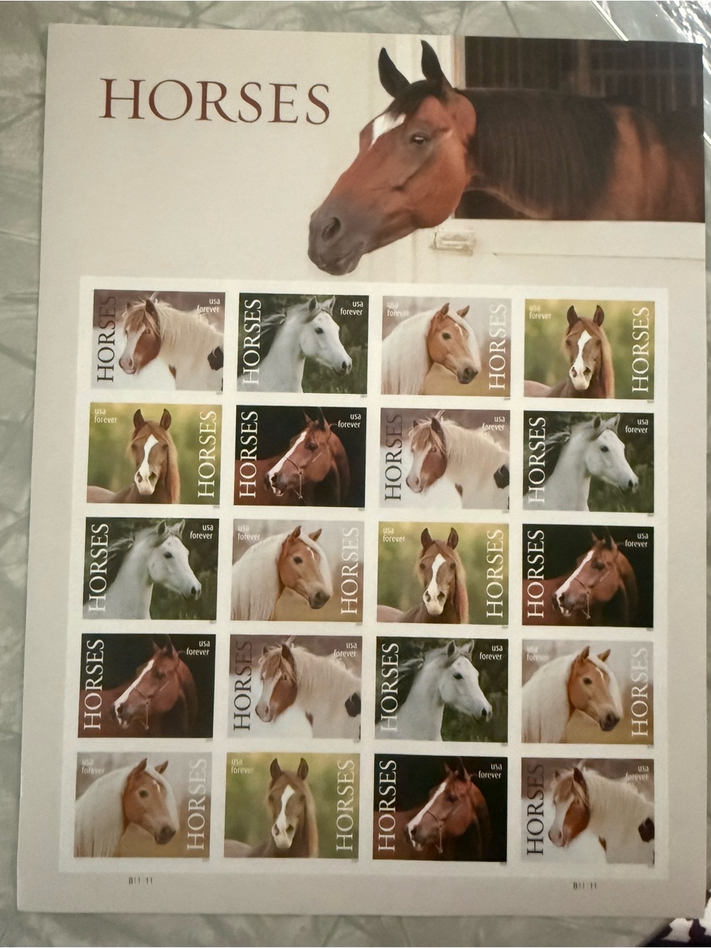Horses Forever Stamps - Assorted Brown and White Horse Designs